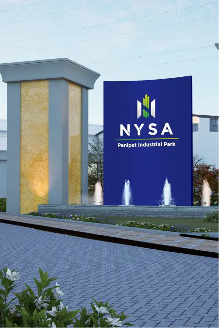 Entrance of Nysa Park by Himalayan Builders in panipat haryana which offers best industrial and commercial plots