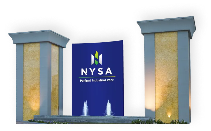 Entrance of Nysa Panipat Industrial Park by Himalayan Builders in panipat haryana which offers best industrial and commercial plots